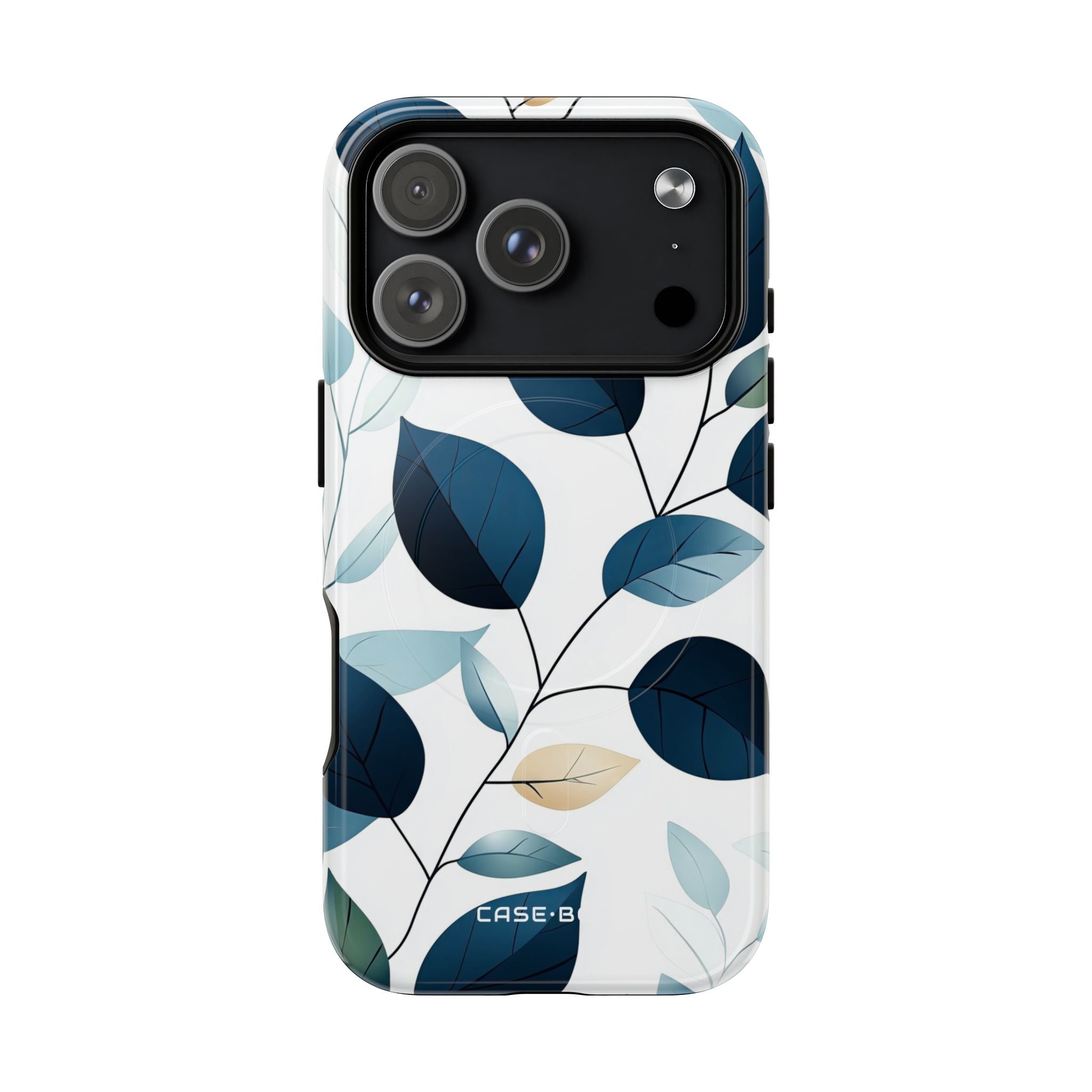Navy Leaf Veins iPhone 17 Pro Case - Tough+ - CASE•BOB