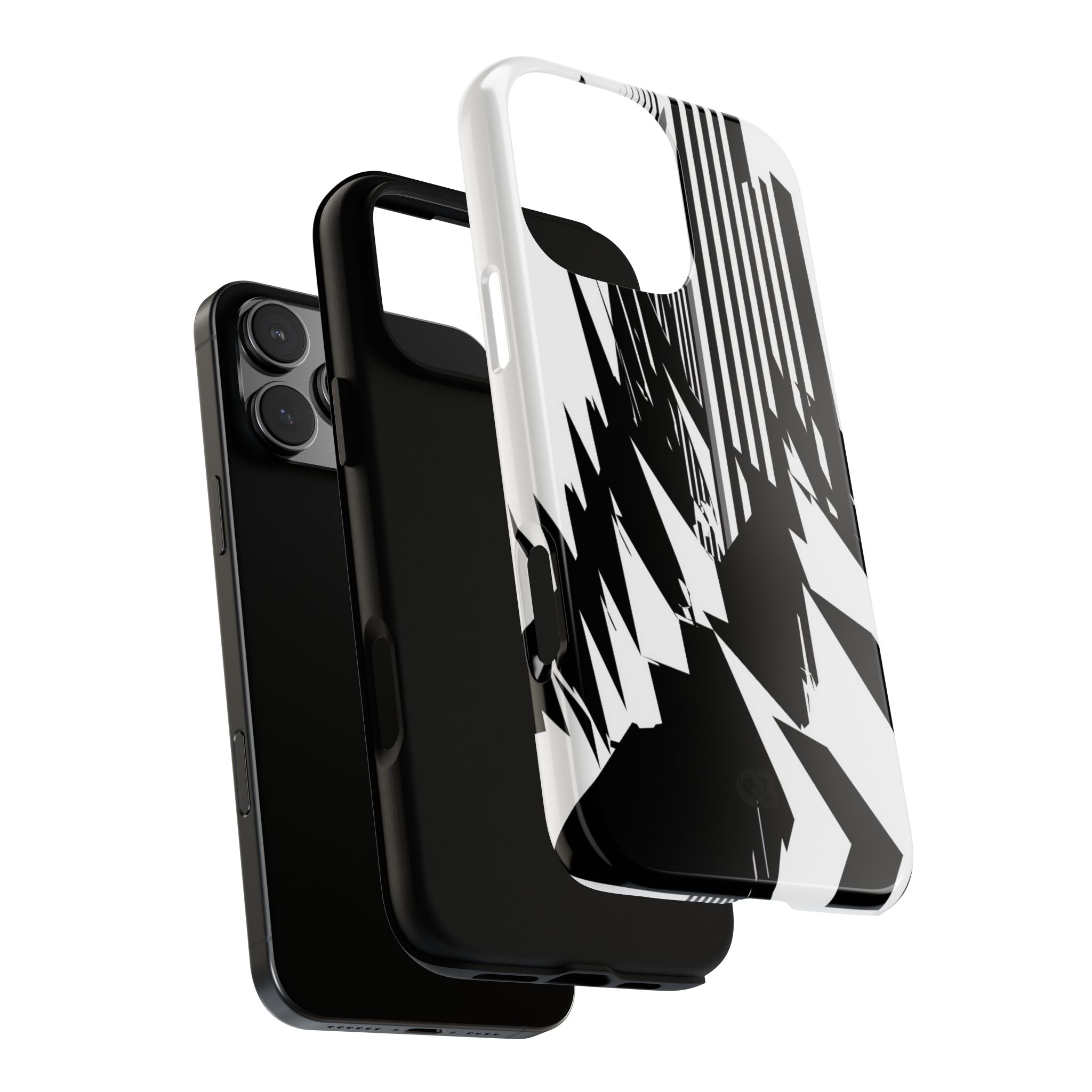 White Tough Phone Case for iPhone - Shattered Vector Spire