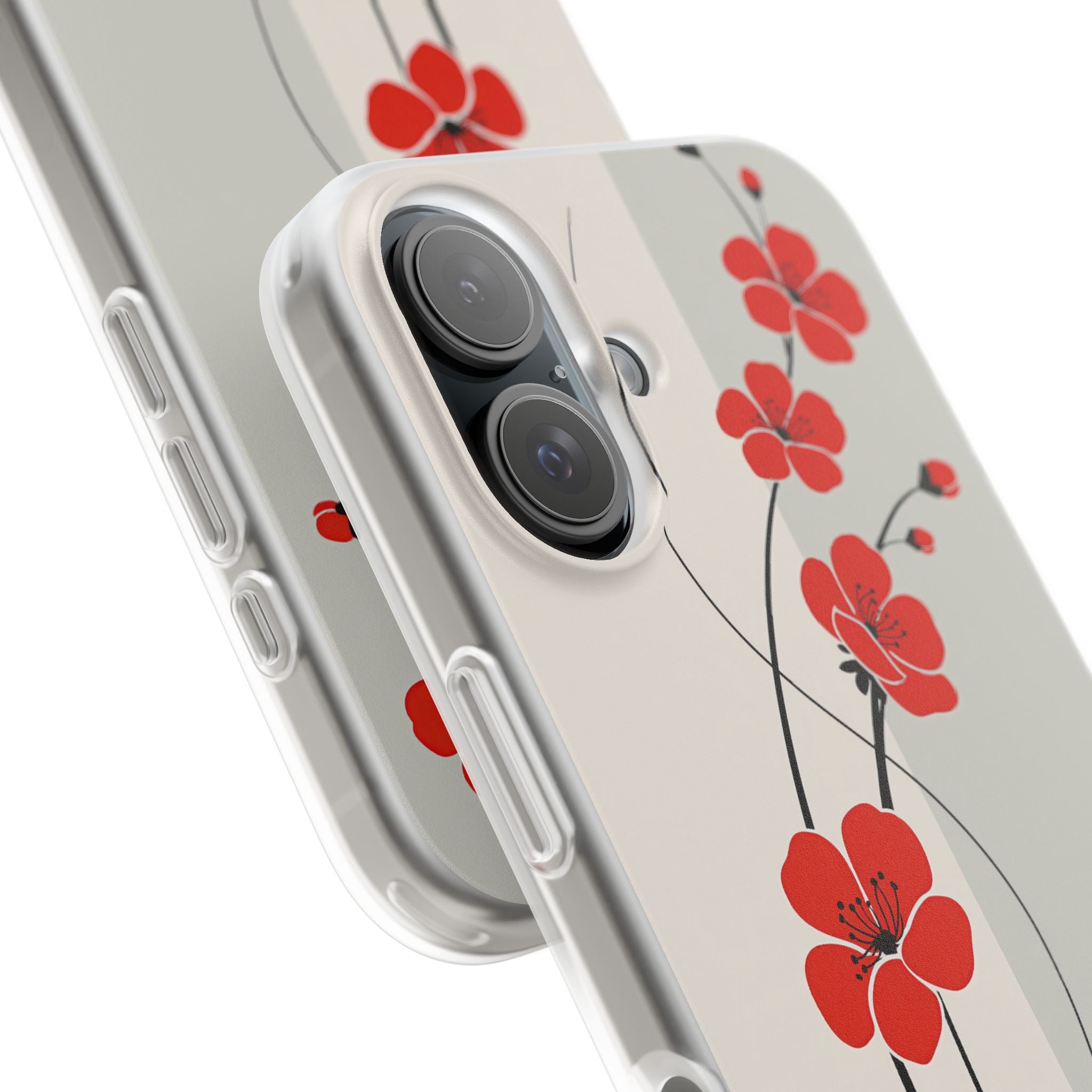Red Lite Phone Case for iPhone - Crimson Plum Ink