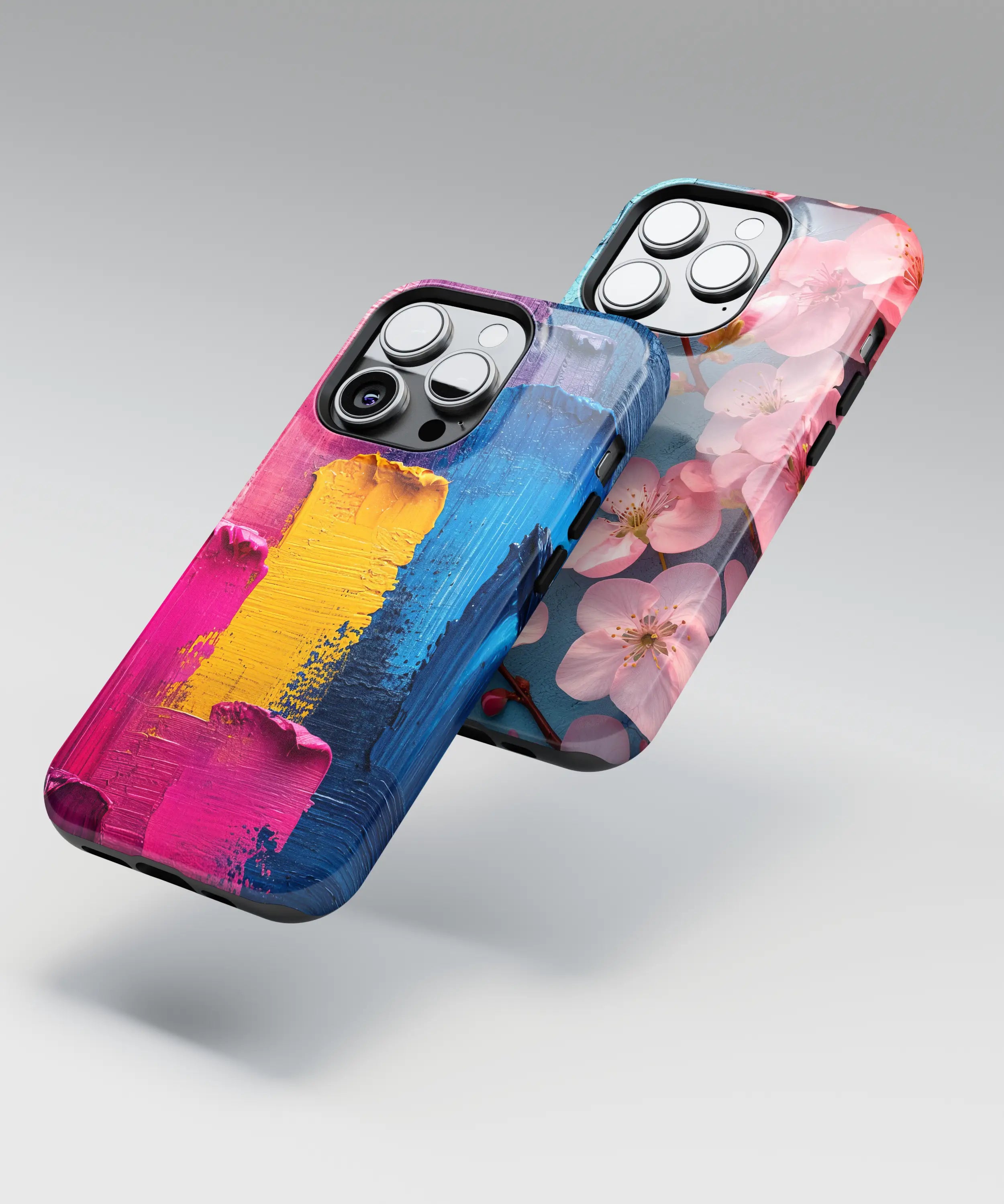 Pastel phone case designs with light color gradients and modern soft hues.