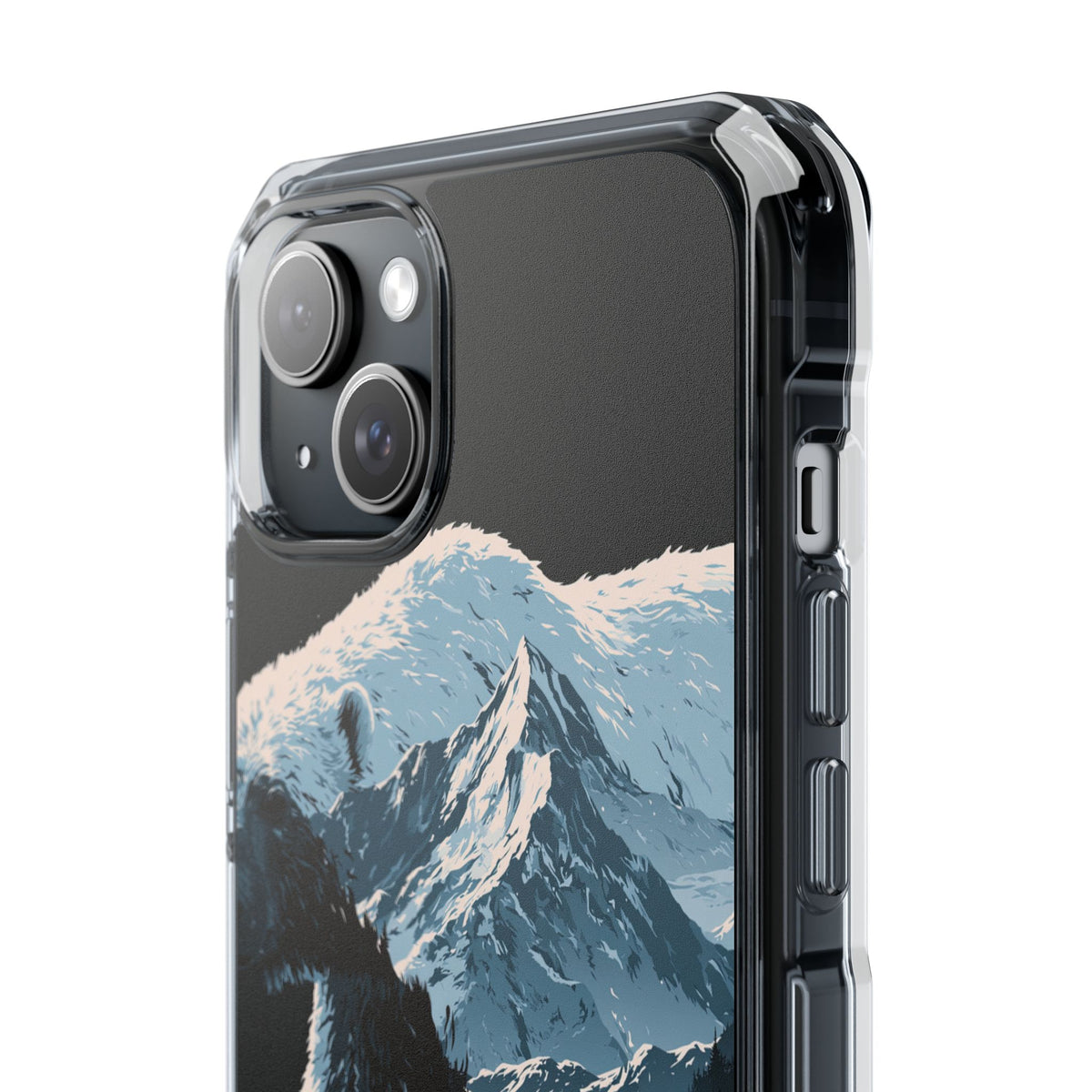 Nordic Arctic Bear · Clear Impact Magnetic Phone Case for iPhone · Black