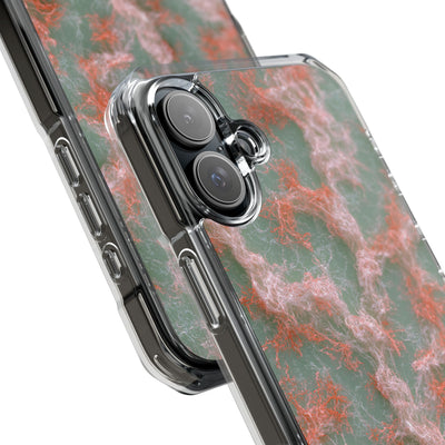 Coral Pixel Matrix · Clear Impact Magnetic Phone Case for iPhone · Green