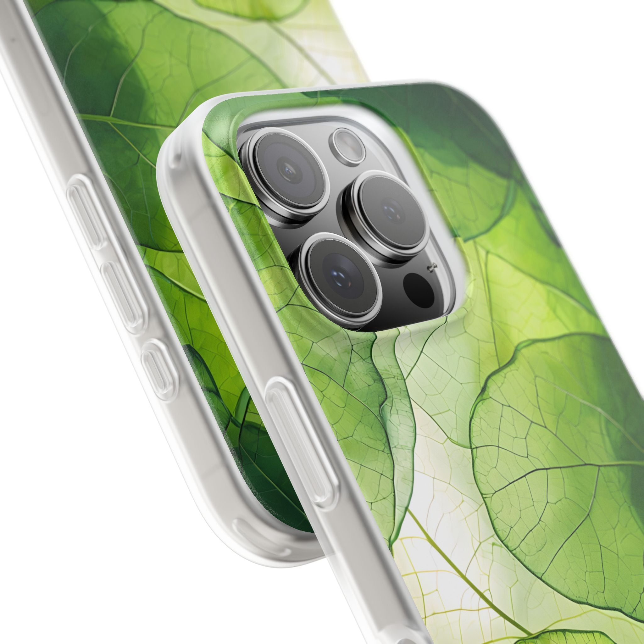 Emerald Leaf Veins · Soft Phone Case for iPhone