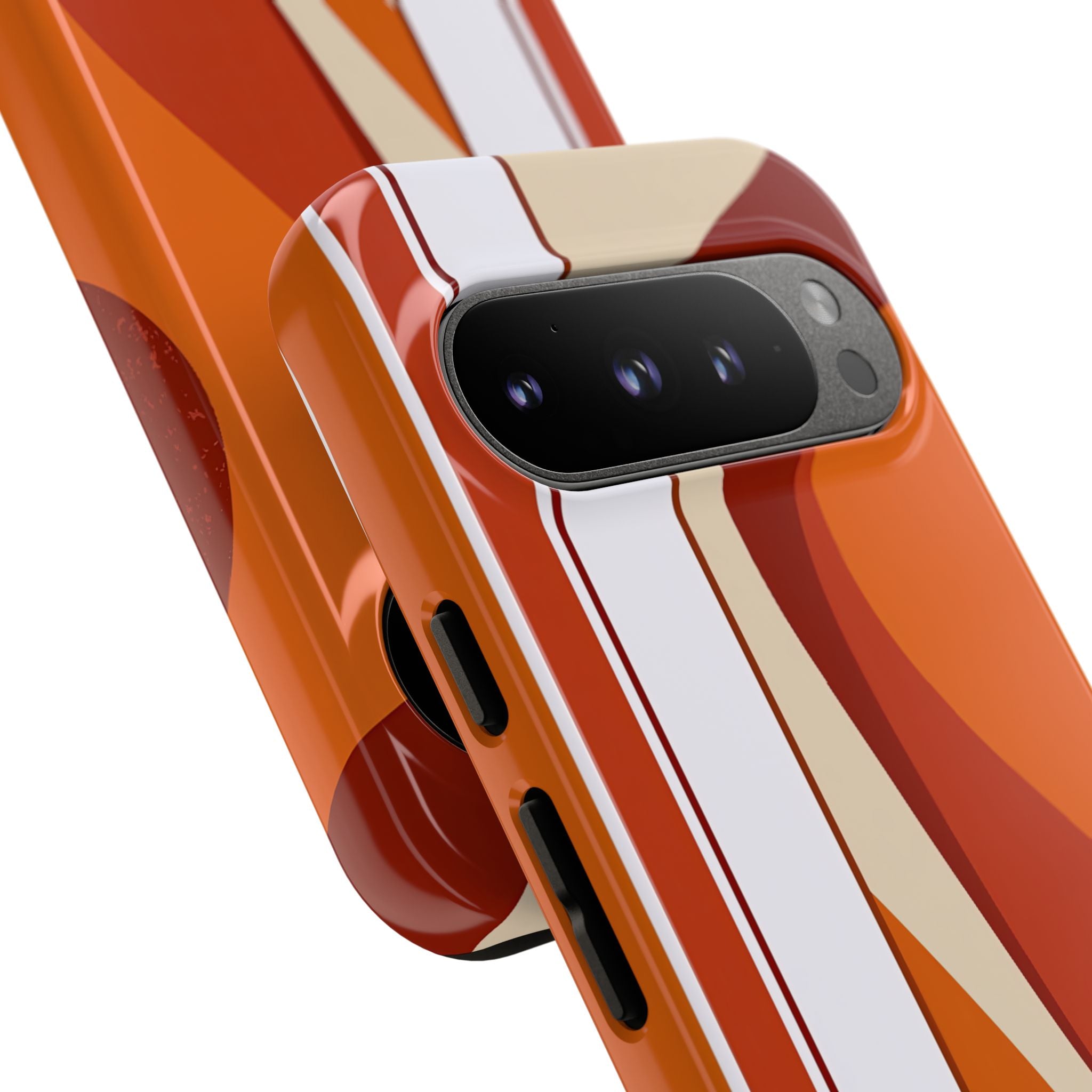 Orange Tough Phone Case for Google Pixel - Terracotta Metro Line