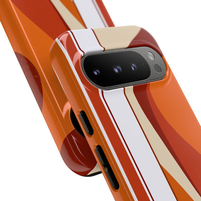Orange Tough Phone Case for Google Pixel - Terracotta Metro Line