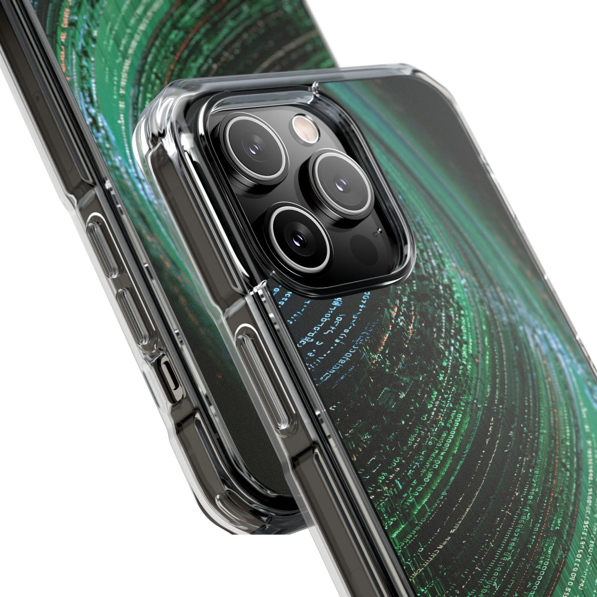 Orbital Data Stream · Clear Impact Magnetic Phone Case for iPhone · Green