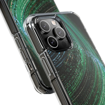 Orbital Data Stream · Clear Impact Magnetic Phone Case for iPhone · Green