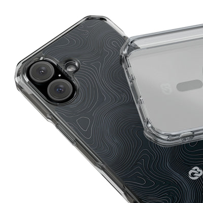 Black Impact MagSafe Phone Case for iPhone - Obsidian Ridge Topo
