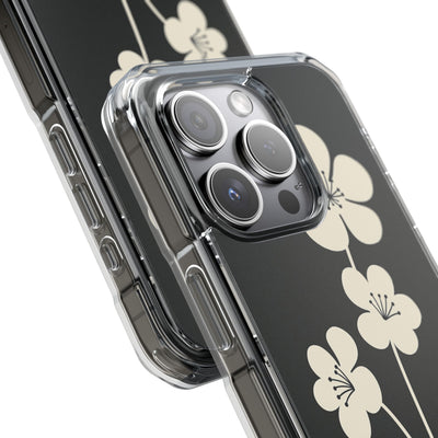 Black Impact MagSafe Phone Case for iPhone - Obsidian Cream Bloom