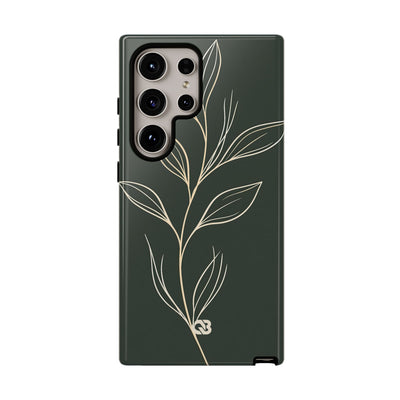 Minimal Botanical Stem · Tough Phone Case for Samsung · Green