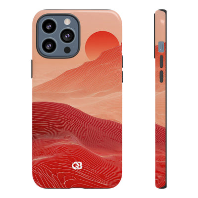 Crimson Dune Horizon · Tough Phone Case for iPhone · Red