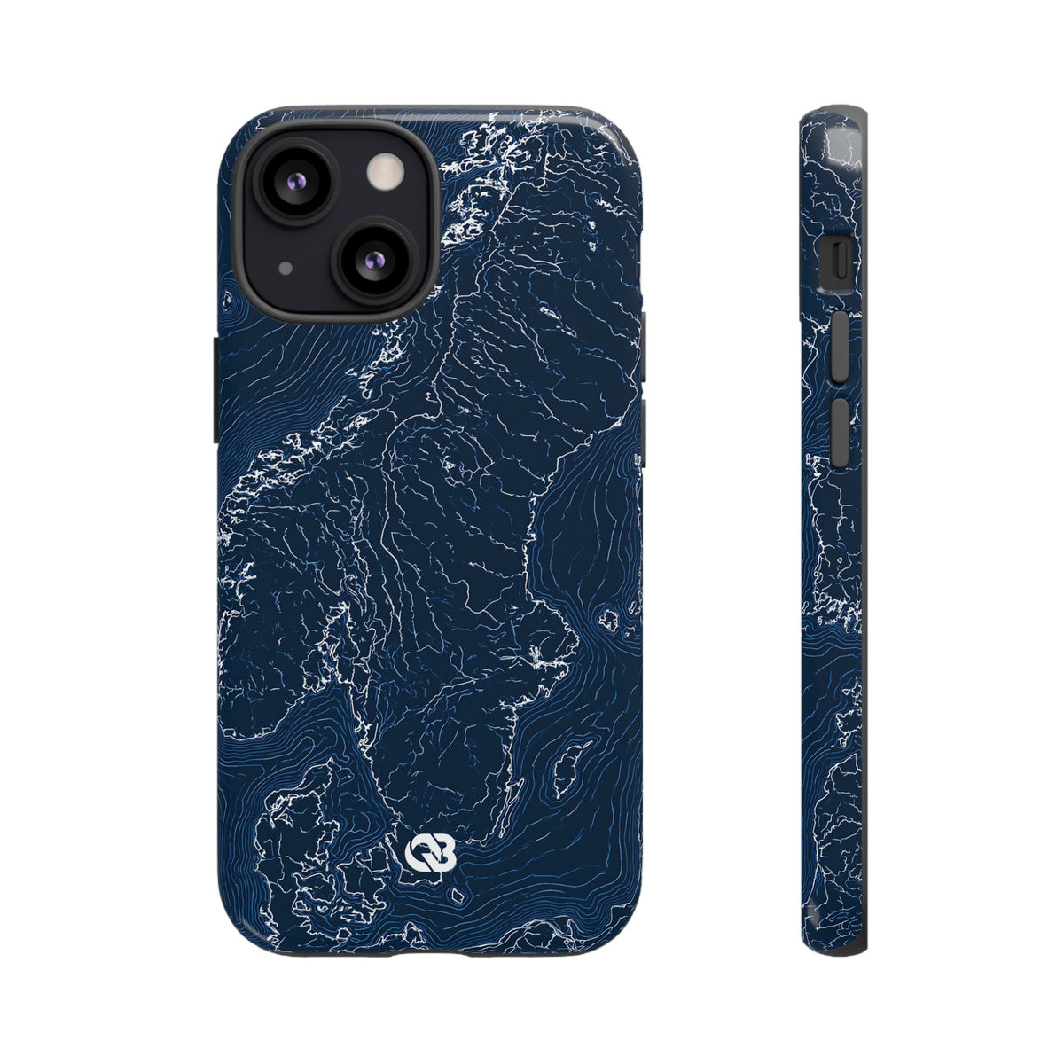 Nordic Contour Chart · Tough Phone Case for iPhone · Blue