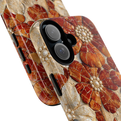 Carnelian Pearl Bloom · Tough Phone Case for iPhone · Orange
