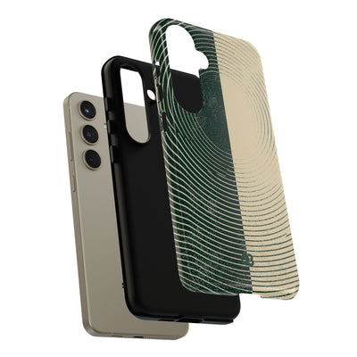 Green Tough Phone Case for Samsung - Evergreen Split Grain