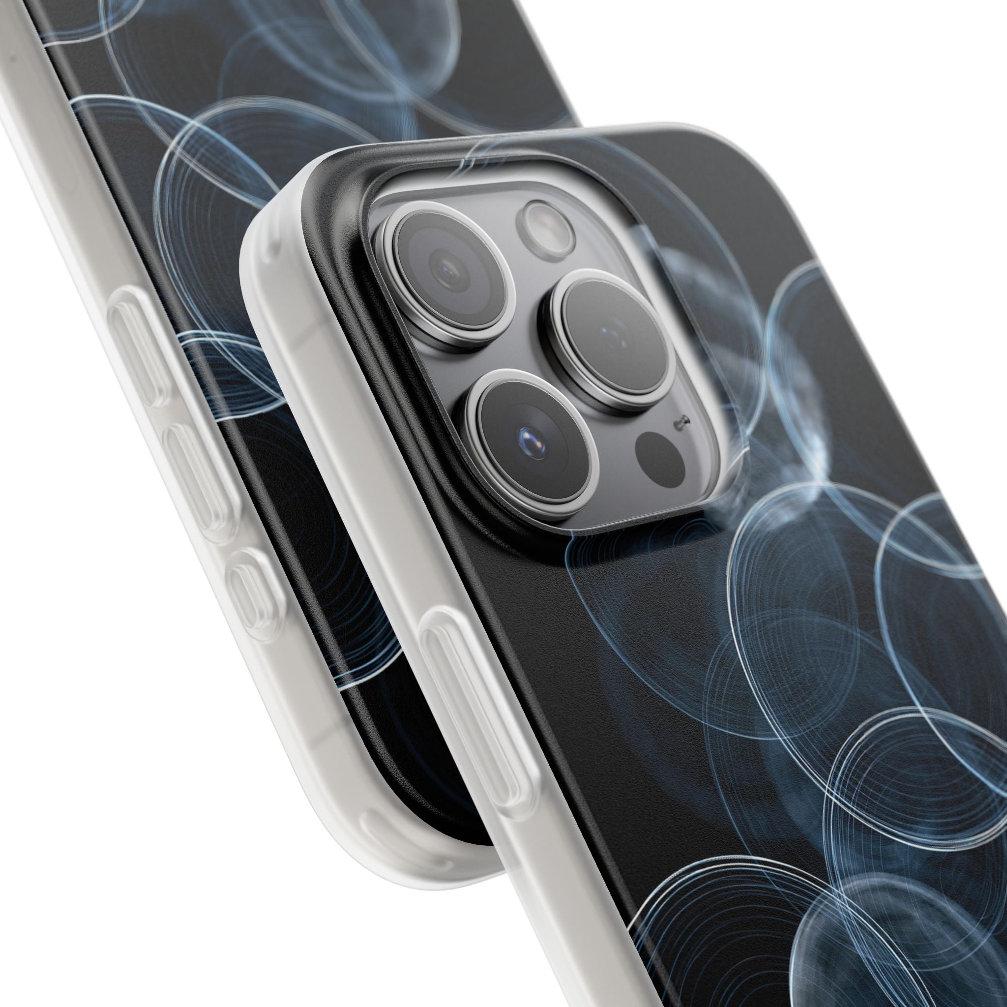 Blue Lite Phone Case for iPhone - Cyan Pulse Ripple