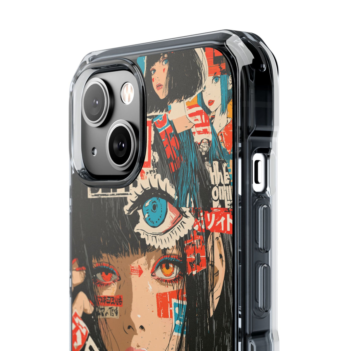 Shibuya Street Collage · Clear Impact Magnetic Phone Case for iPhone · Red