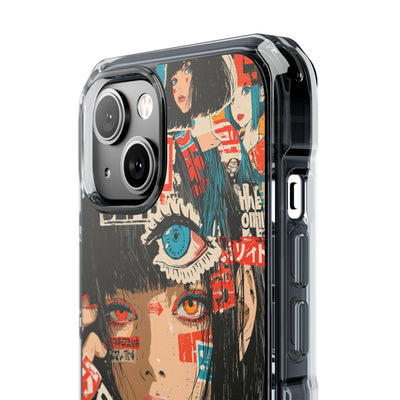 Shibuya Street Collage · Clear Impact Magnetic Phone Case for iPhone · Red