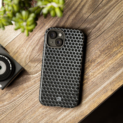 Silver Tough Phone Case for iPhone - Brutalist Steel Mesh