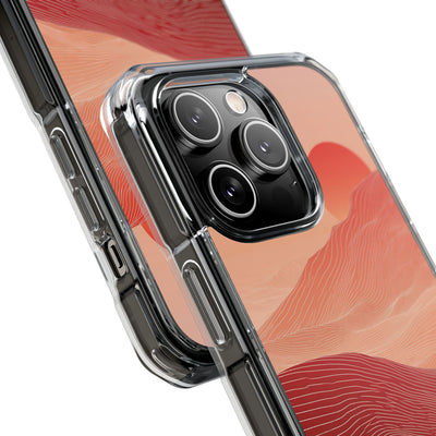 Red Impact MagSafe Phone Case for iPhone - Crimson Ridge Lines