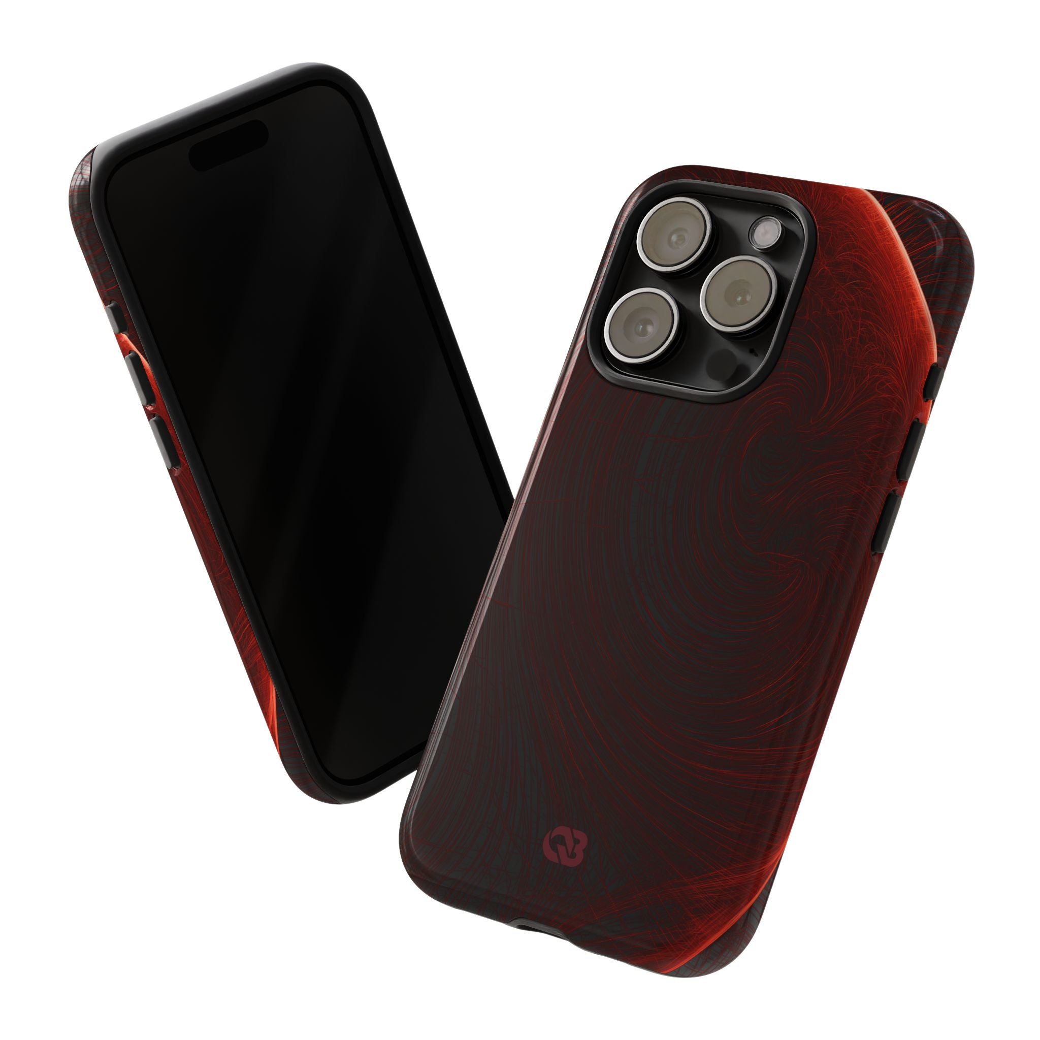 Red Tough Phone Case for iPhone - Crimson Flare Flux