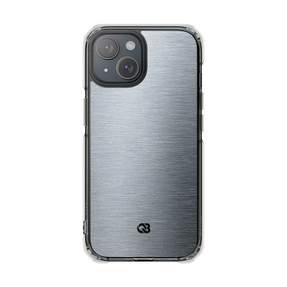 Brushed Aluminum · Clear Impact Magnetic Phone Case for iPhone ·  Silver