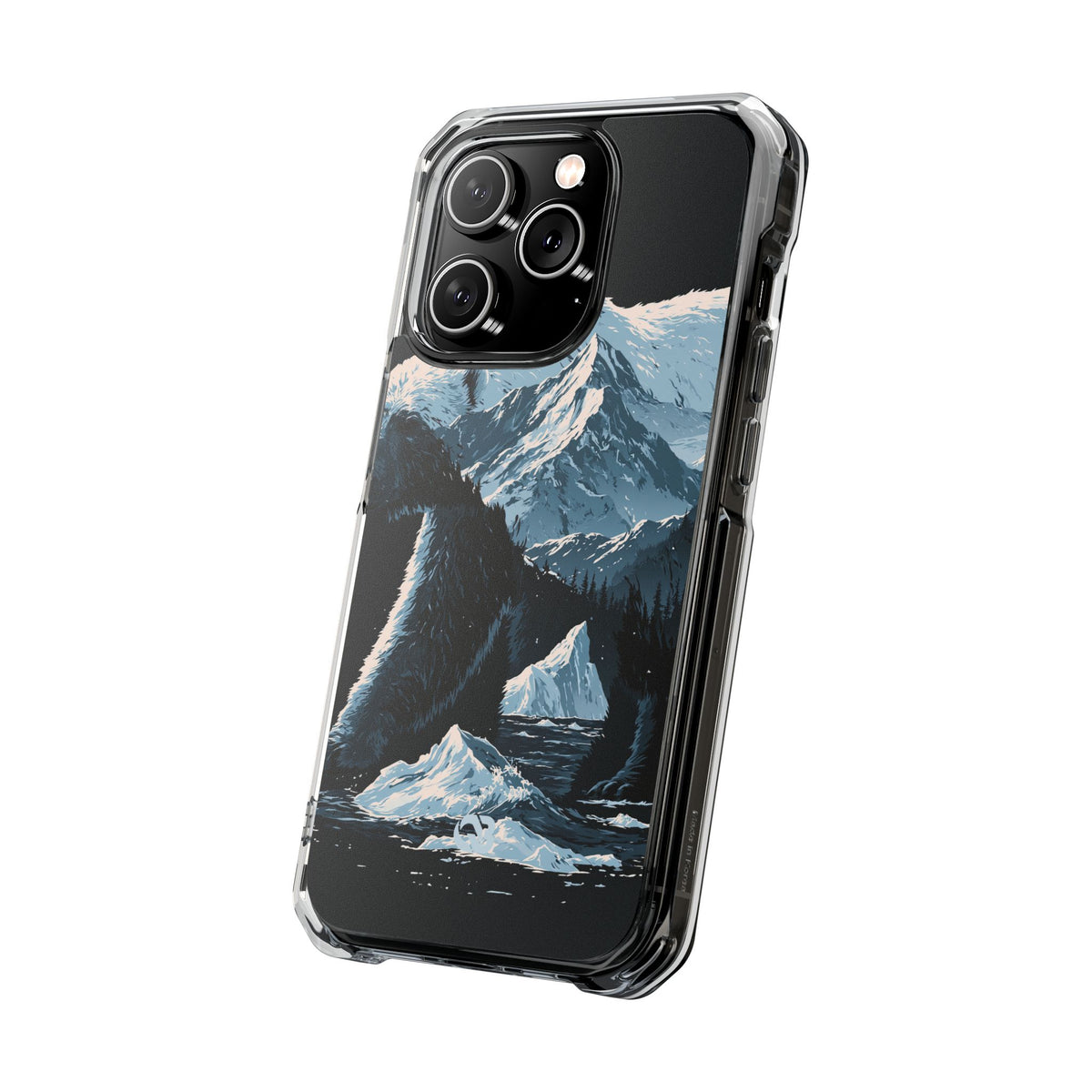 Nordic Arctic Bear · Clear Impact Magnetic Phone Case for iPhone · Black
