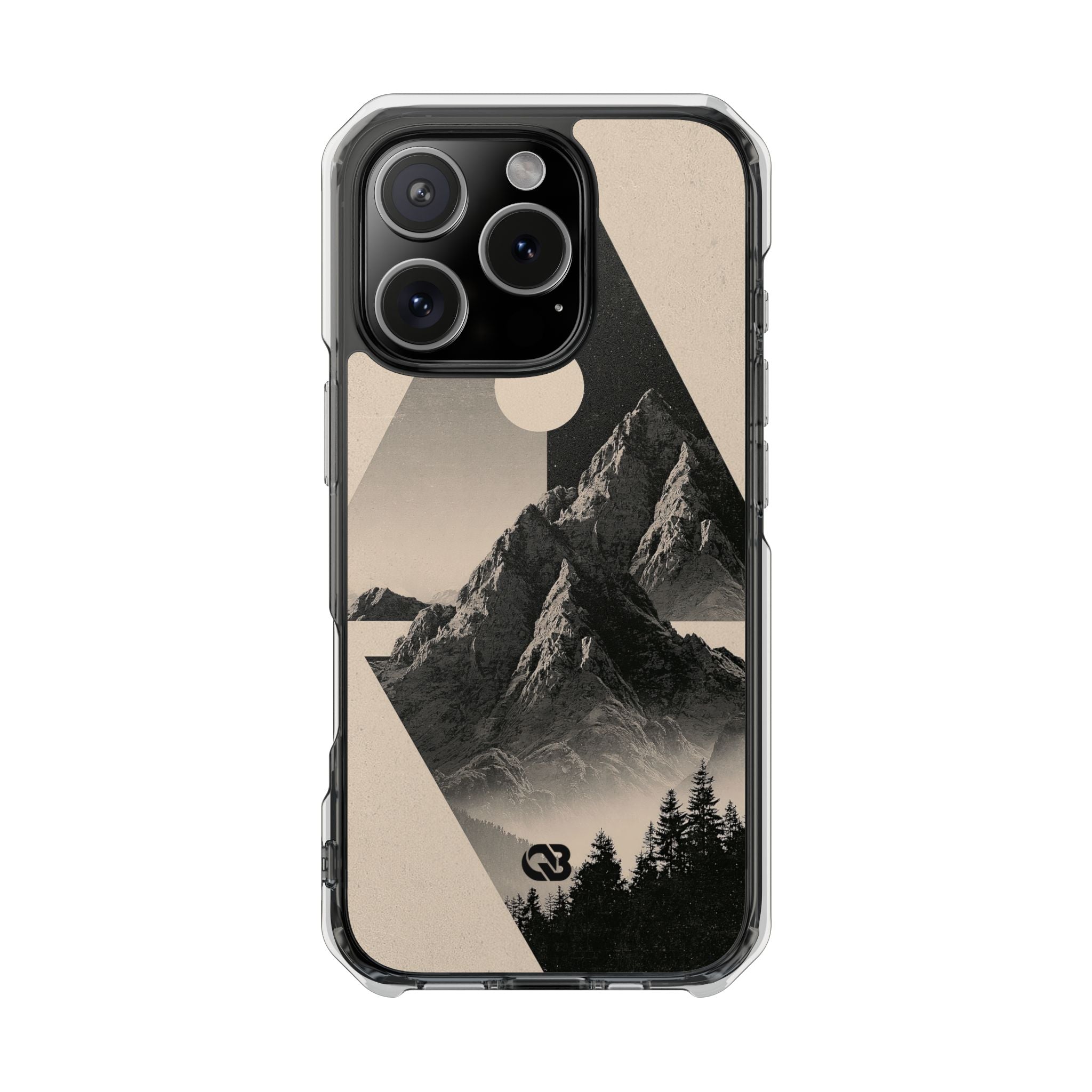 Beige Impact MagSafe Phone Case for iPhone - Obsidian Summit Parchment