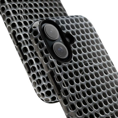 Silver Tough 2.0 Magsafe Phone Case for iPhone - Brutalist Steel Mesh