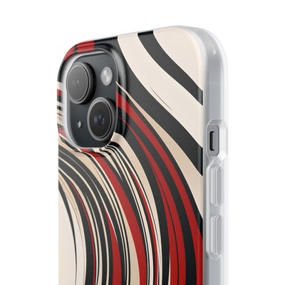 Crimson Flow Waves · Soft Phone Case for iPhone