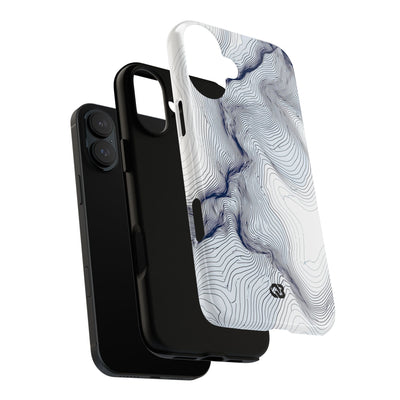 White Tough Phone Case for iPhone - Nordic Ridge Topo