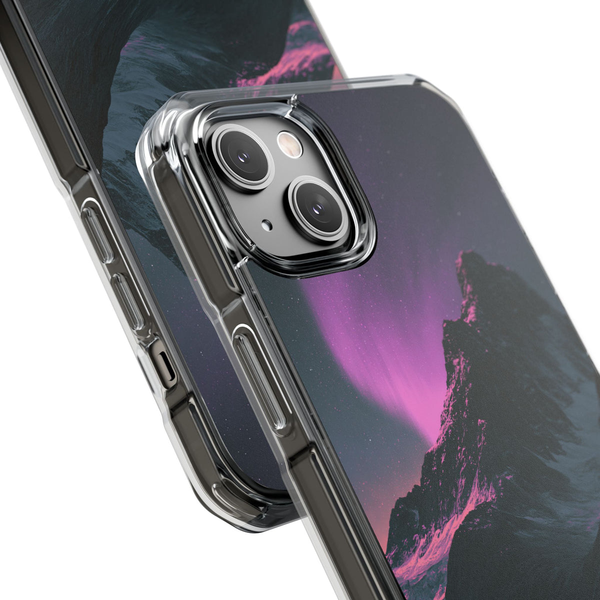 Arctic Aurora Summit · Clear Impact Magnetic Phone Case for iPhone · Black