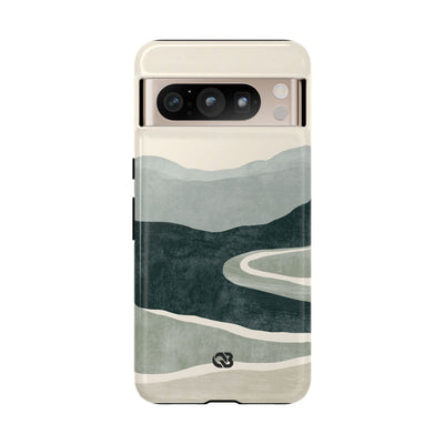 Green Tough Phone Case for Google Pixel - Misty Sage Valley