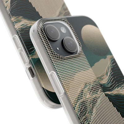 Green Lite Phone Case for iPhone - Lunar Moss Topography