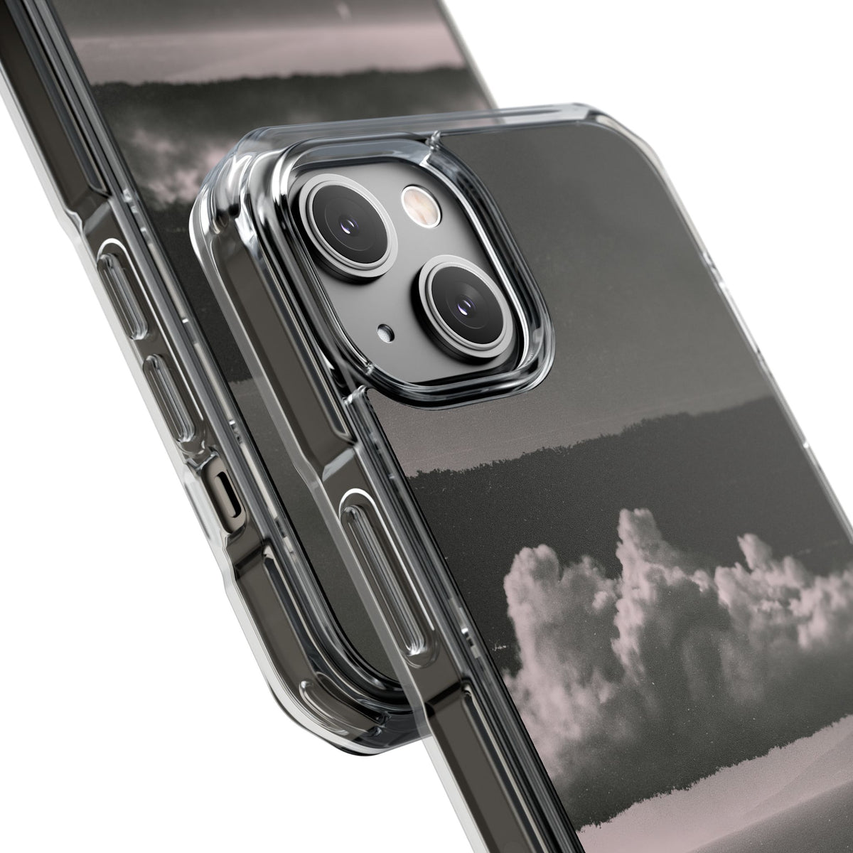 Crimson Horizon · Clear Impact Magnetic Phone Case for iPhone ·  Black