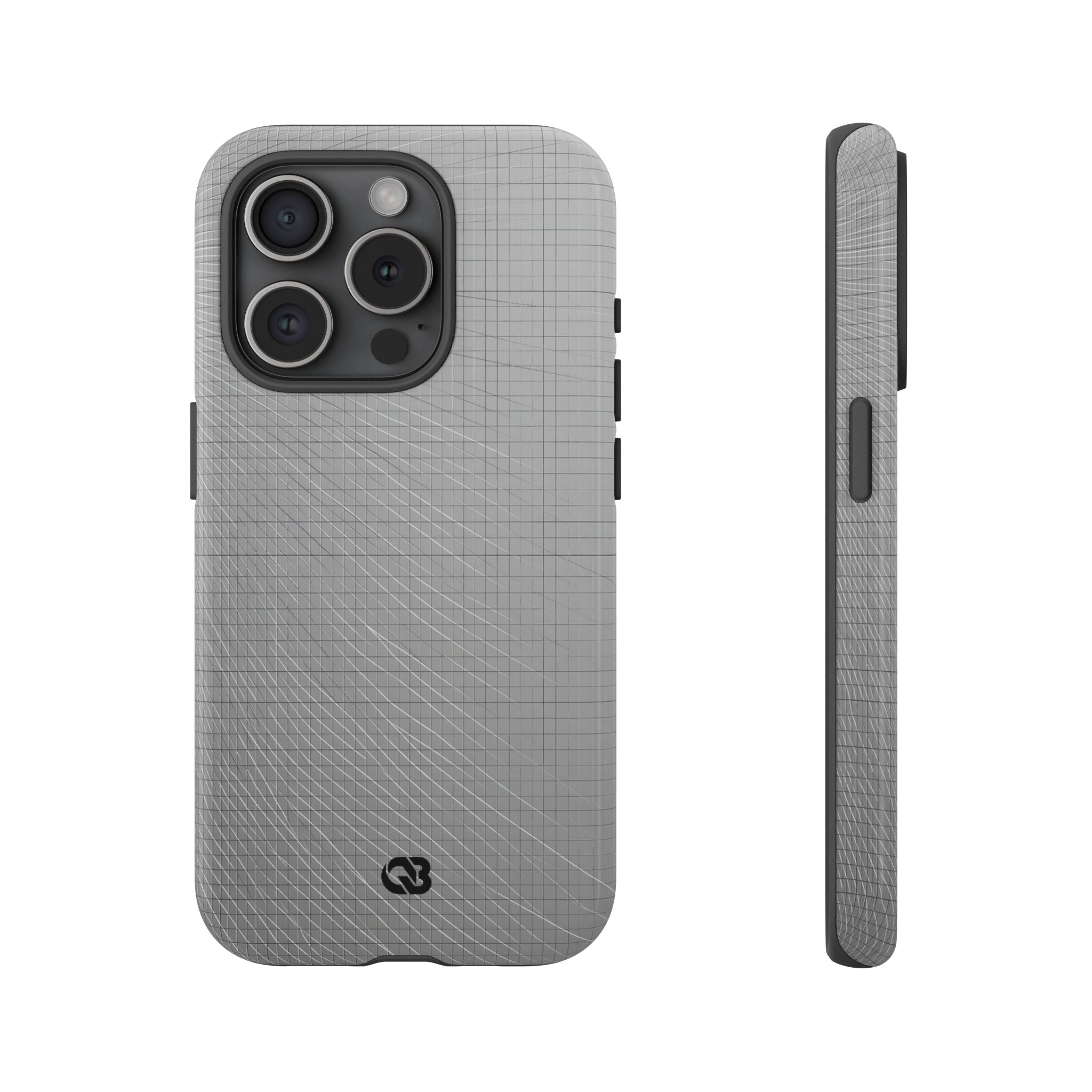 Grey Tough Phone Case for iPhone - Chrome Mesh Warp