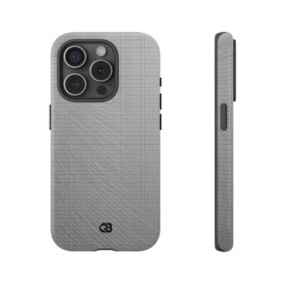 Grey Tough Phone Case for iPhone - Chrome Mesh Warp