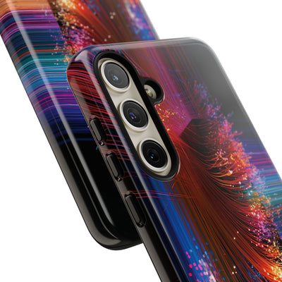 Black Tough Phone Case for Samsung - Cyber Optic Streak