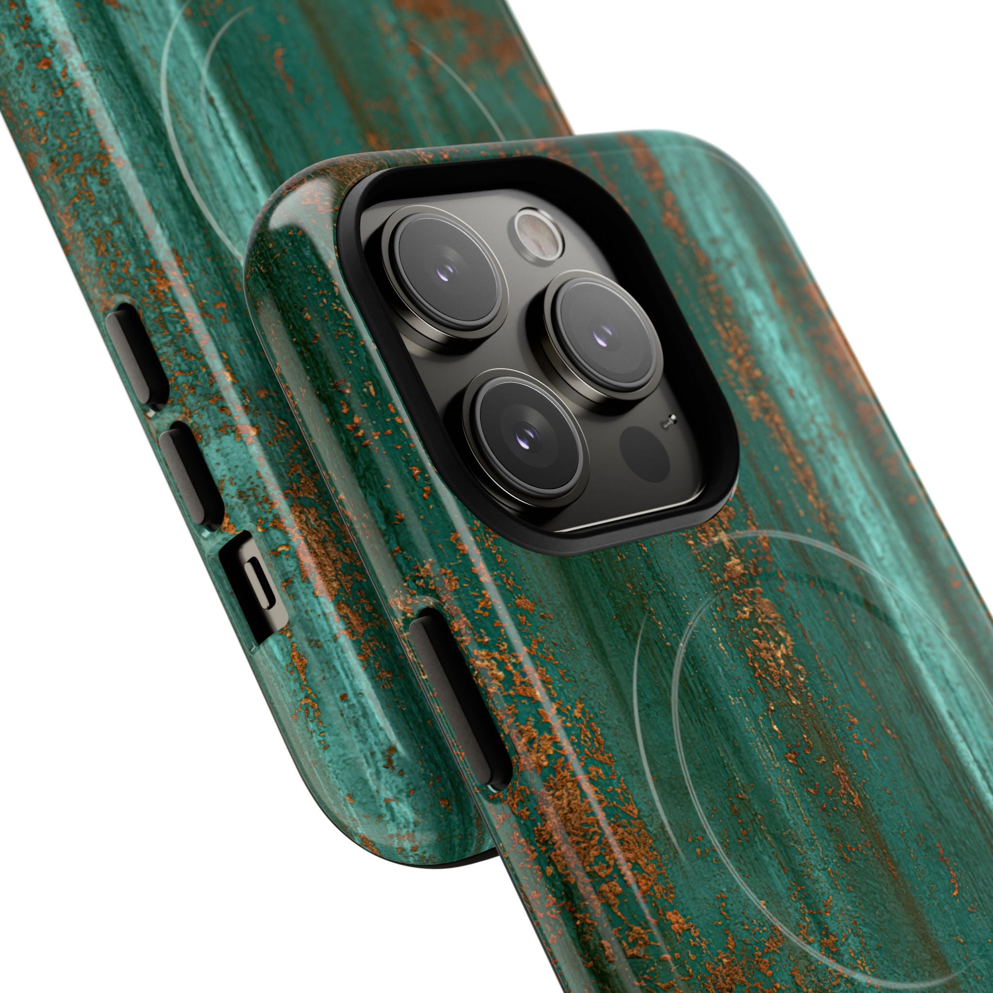 Teal Tough 2.0 Magsafe Phone Case for iPhone - Verdigris Copper Siding