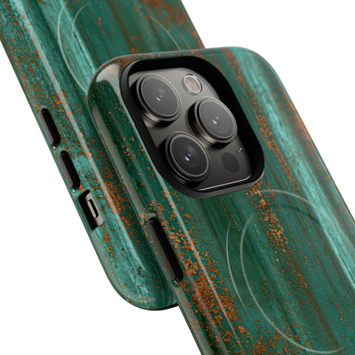 Teal Tough 2.0 Magsafe Phone Case for iPhone - Verdigris Copper Siding