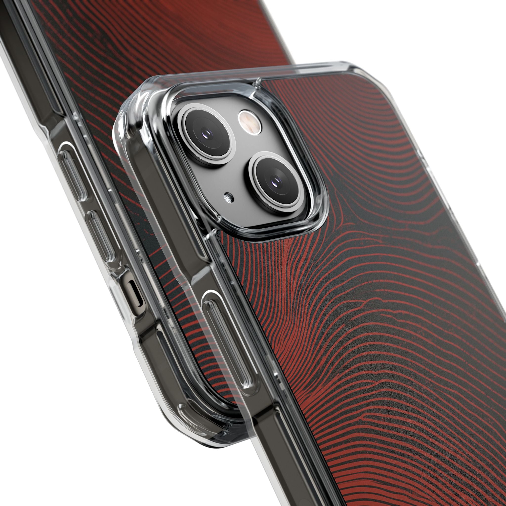 Red Impact MagSafe Phone Case for iPhone - Terracotta Nerve Map