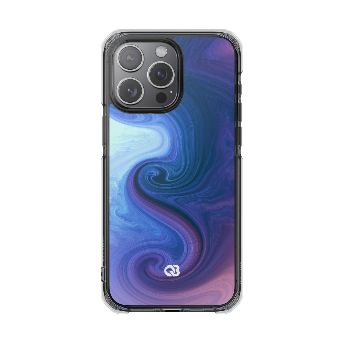 Azure Fluid Swirl · Clear Impact Magnetic Phone Case for iPhone · Blue