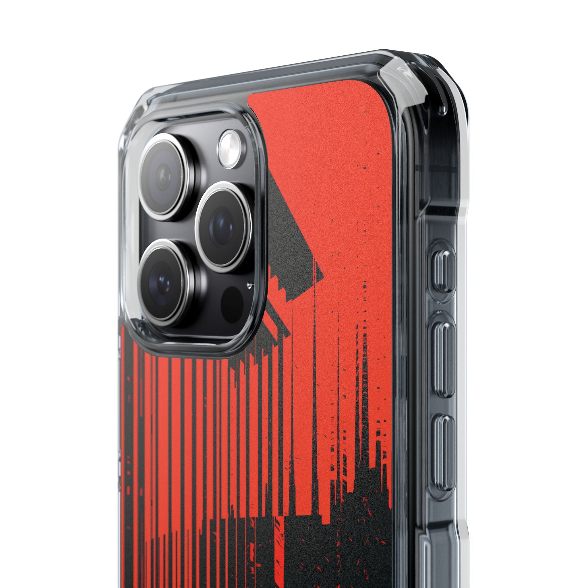 Red Impact MagSafe Phone Case for iPhone - Crimson Brutalist Distortion