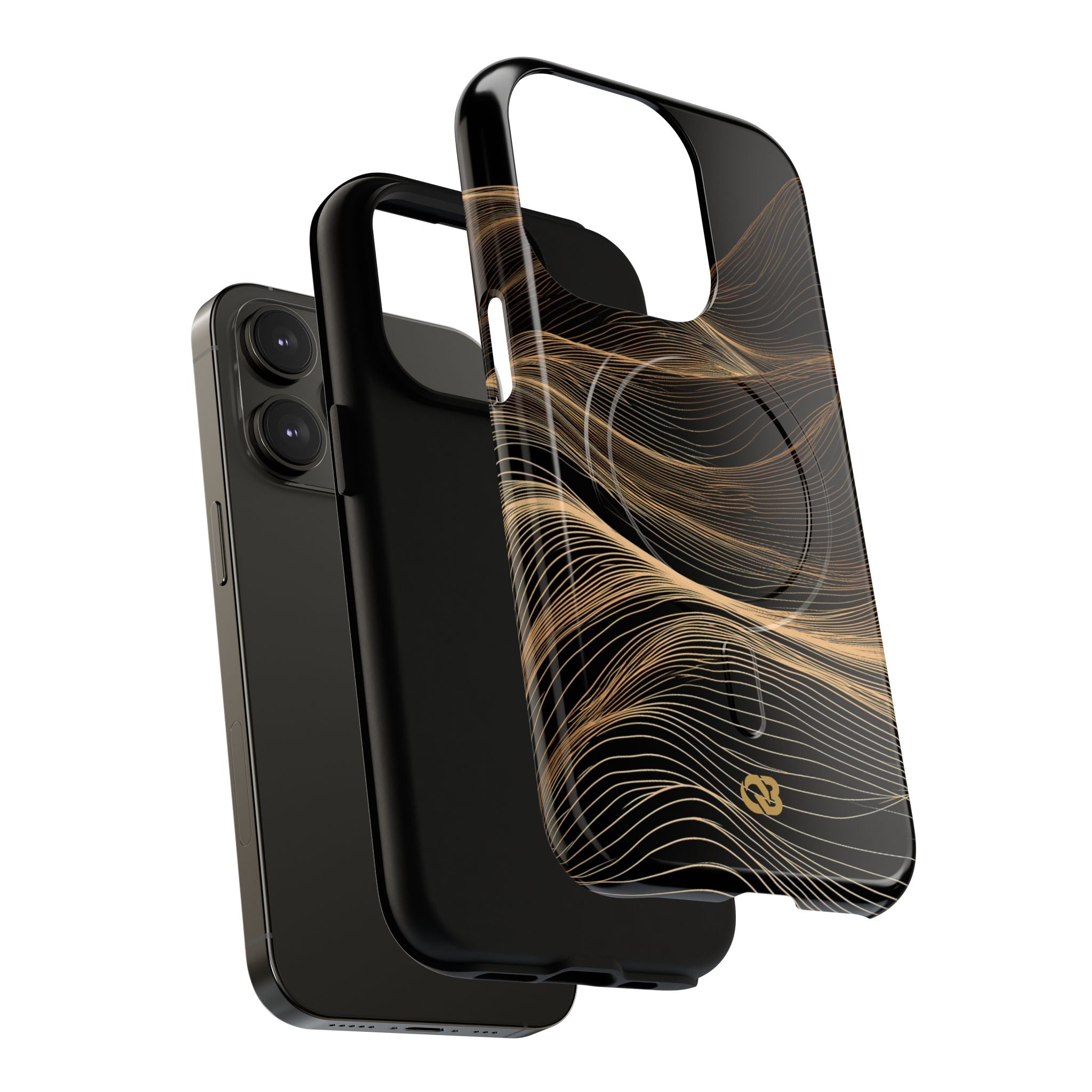 Black Tough 2.0 Magsafe Phone Case for iPhone - Copper Topo Ridge