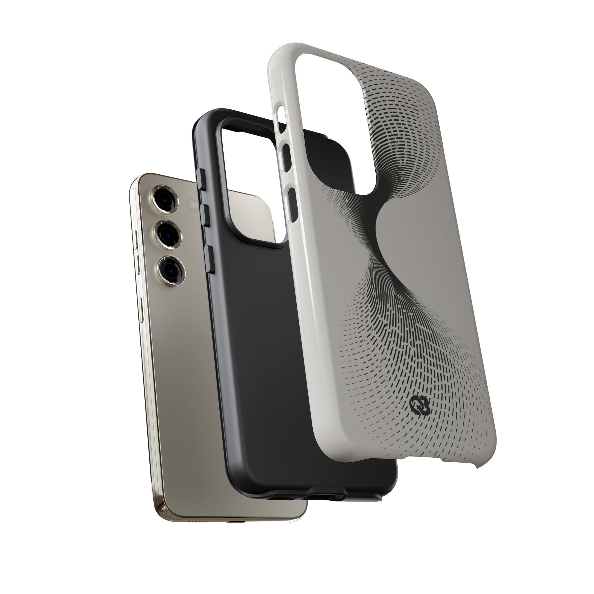 White Tough Phone Case for Samsung - Linear Torsion Grid