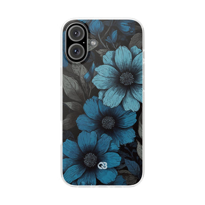 Obsidian Blue Petals · Soft Phone Case for iPhone