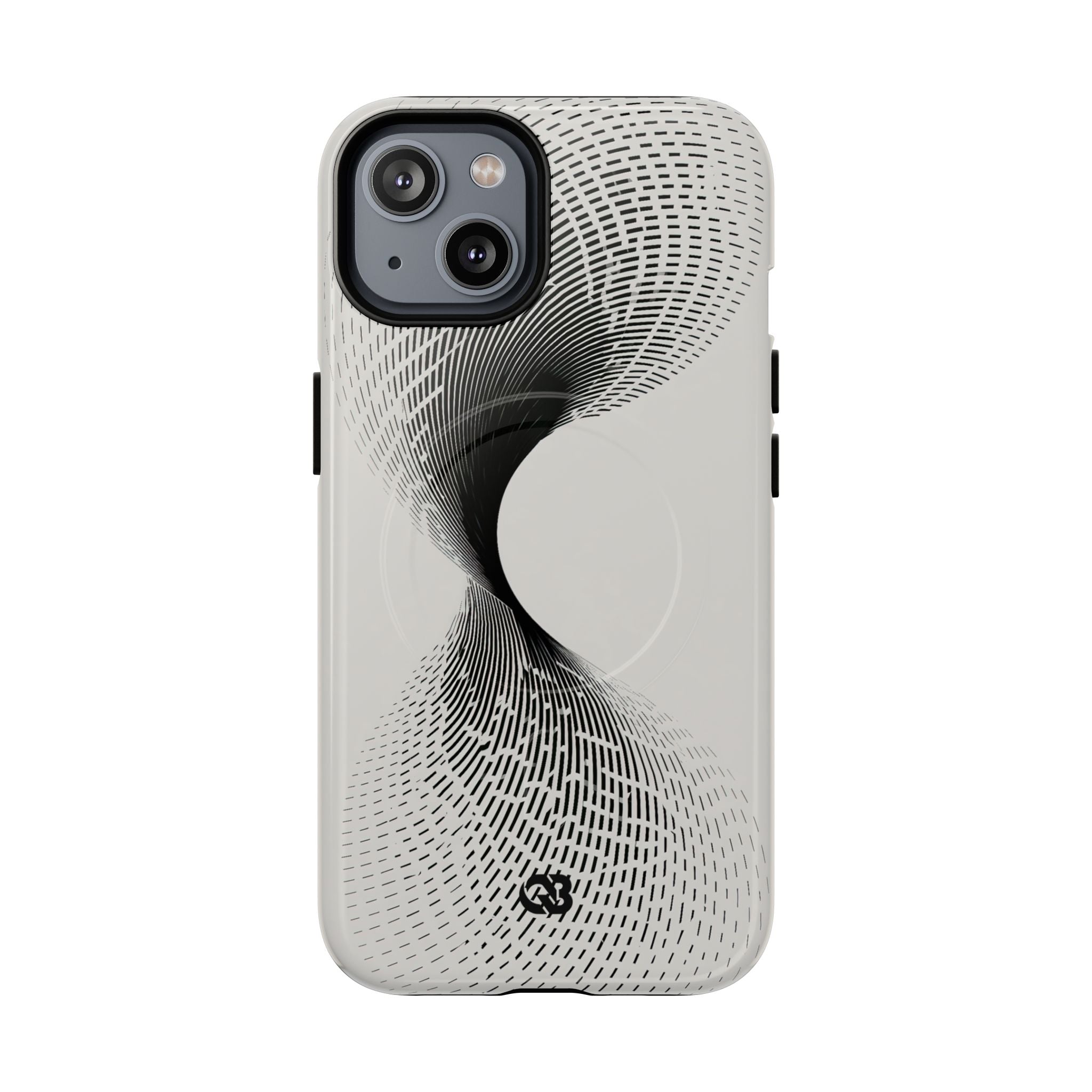 White Tough 2.0 Magsafe Phone Case for iPhone - Linear Torsion Grid