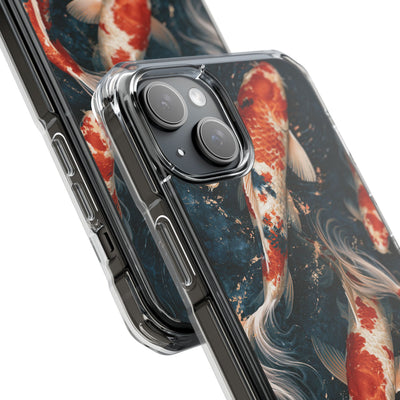 Imperial Nishikigoi · Clear Impact Magnetic Phone Case for iPhone ·  Blue