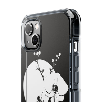 Nocturne Orchid Bloom · Clear Impact Magnetic Phone Case for iPhone ·  Black