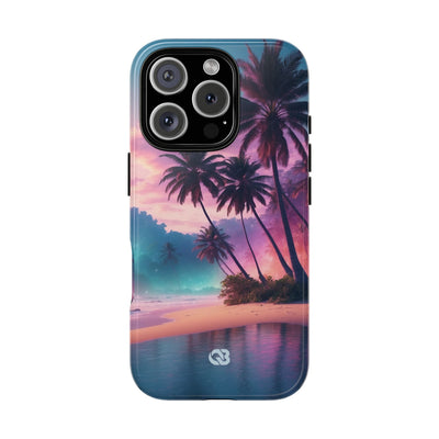 Neon Shore Palms · Tough Handyhülle für iPhone