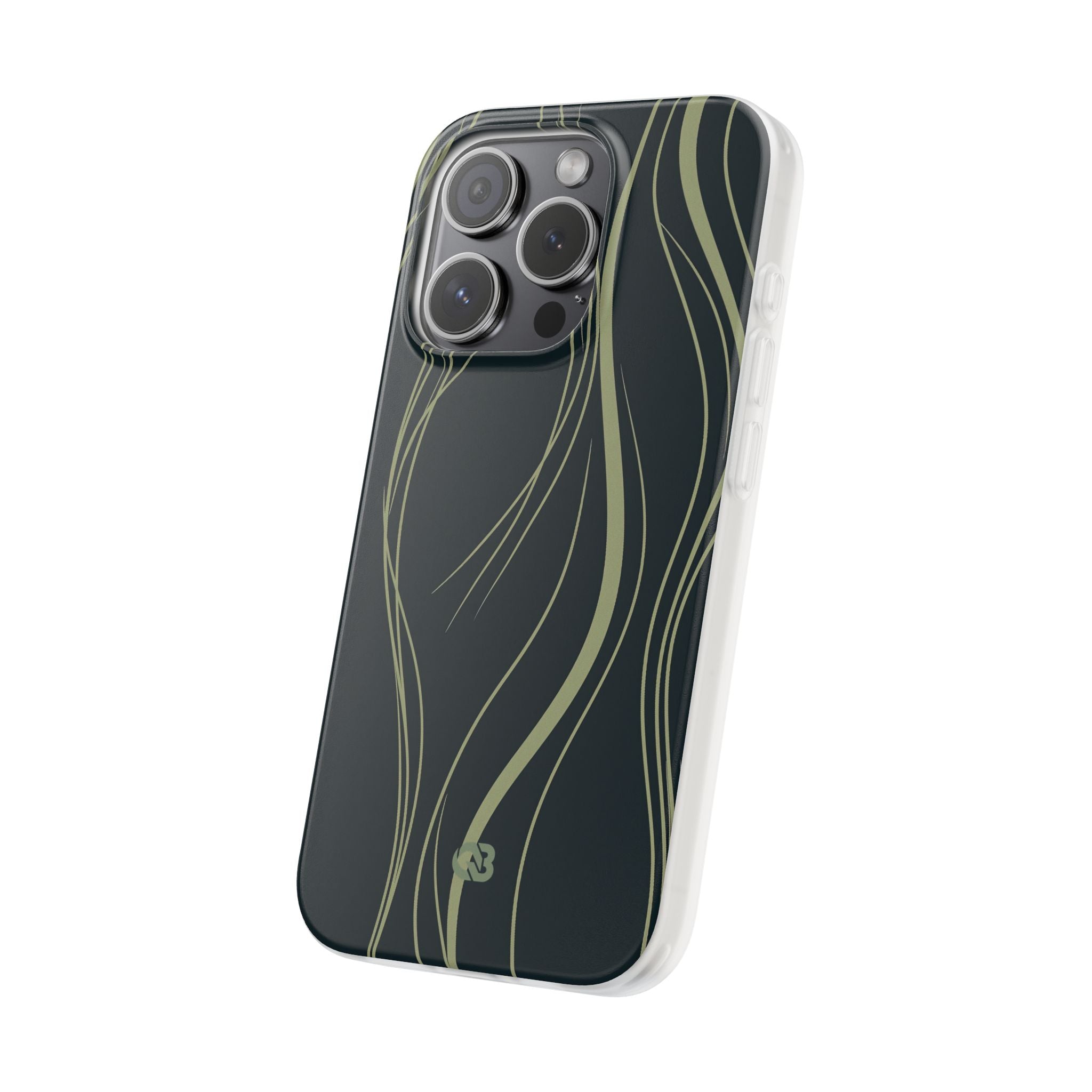 Green Lite Phone Case for iPhone - Obsidian Sage Flow
